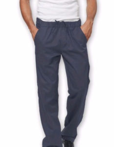 Pantalone Josh uomo Siggi colore grigio 100% cotone drill sanfor 190 grammi. Pantaloni con coulisse e elastico in vita, due tasche frontali e una posteriore. Lavaggio: 40°/ 70°